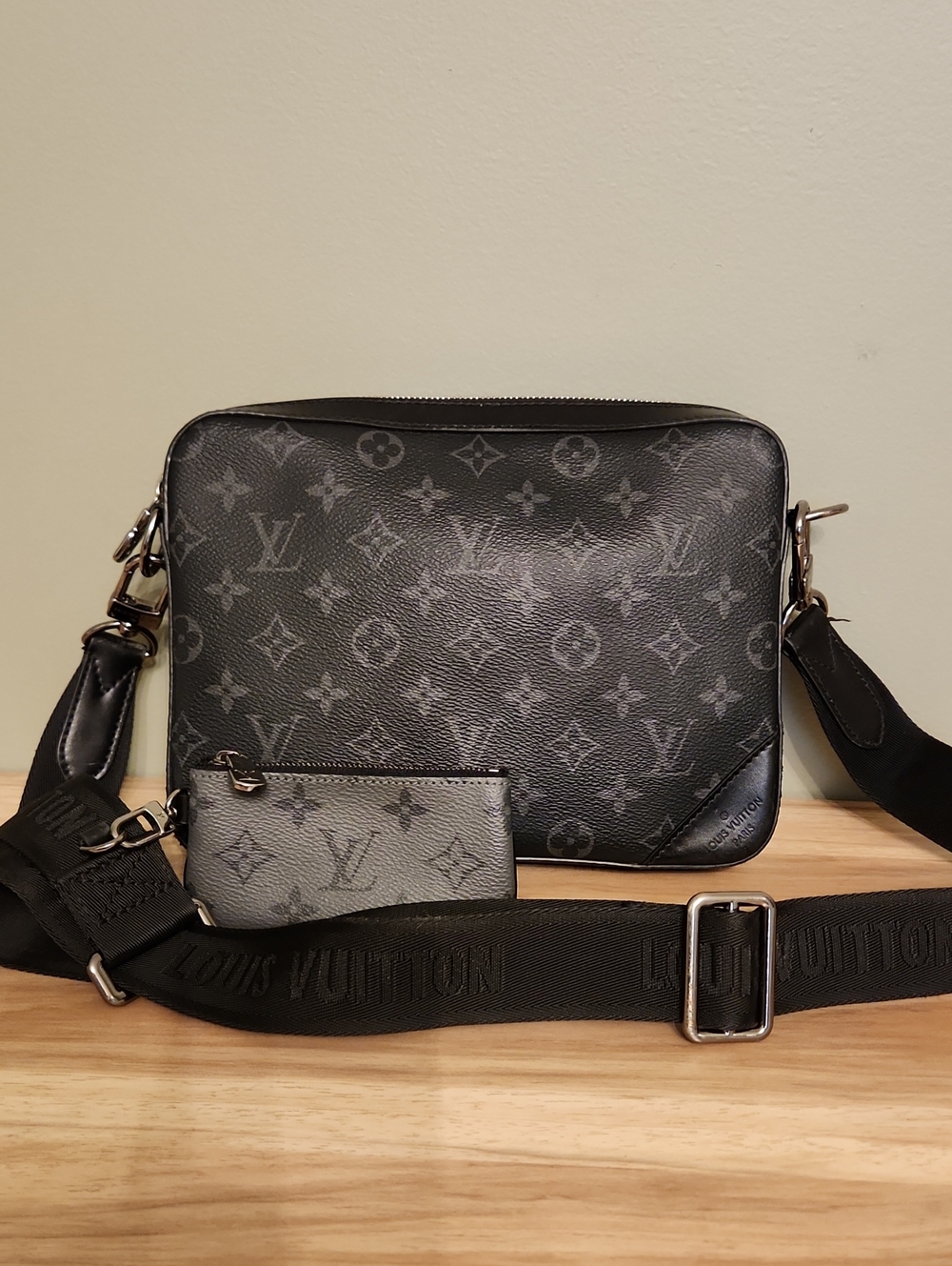 Monogram Crossbody Bag in Black